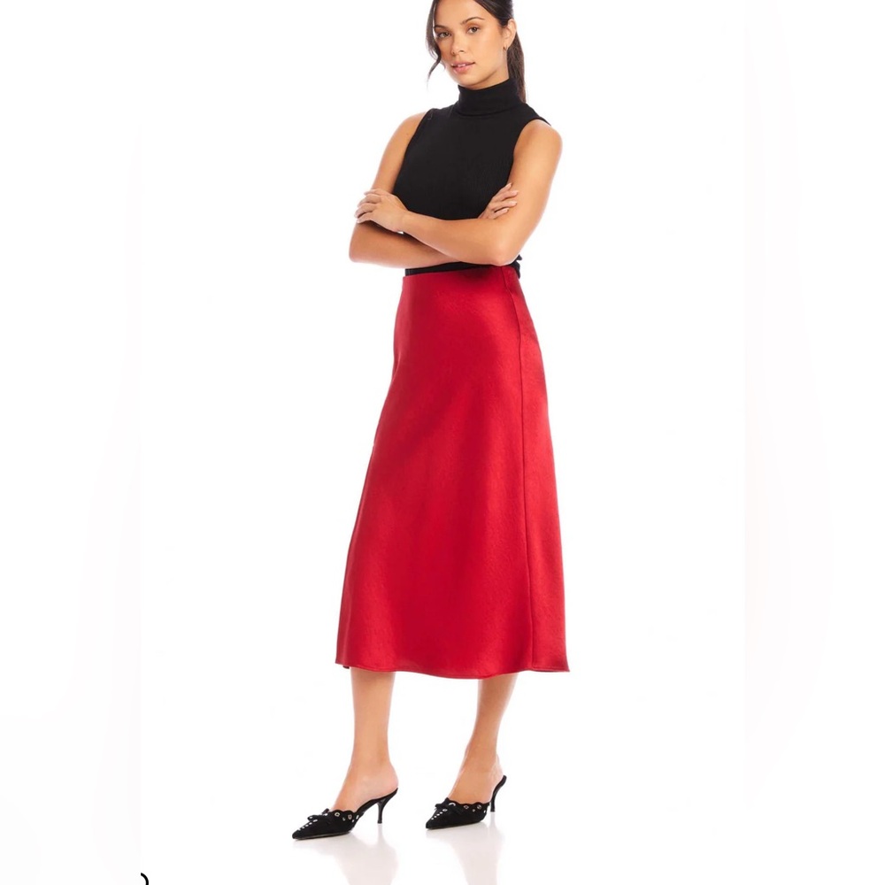 NEW NWT Fifteen Twenty Red Midi Skirt